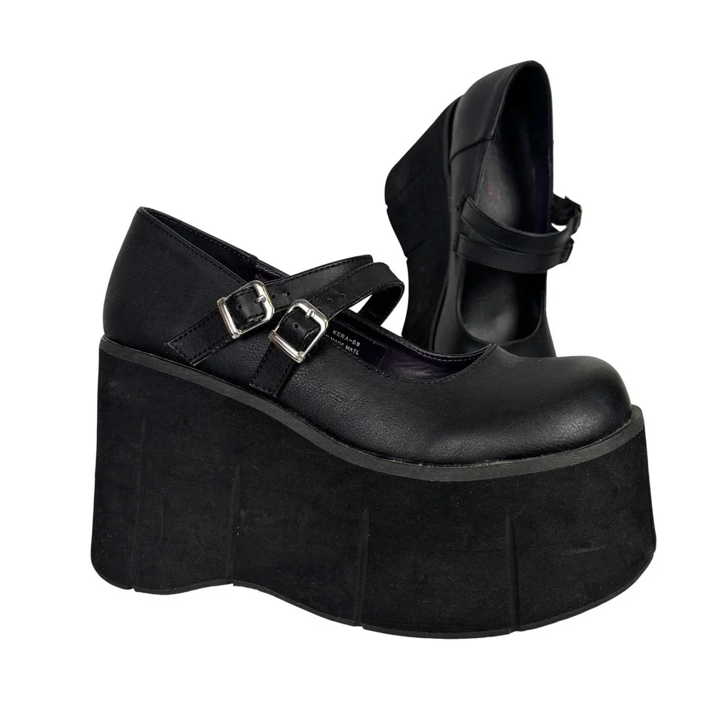 Demonia Kera Mary Jane Platform Shoes Black Dolls Kill Goth Punk Emo Women 9